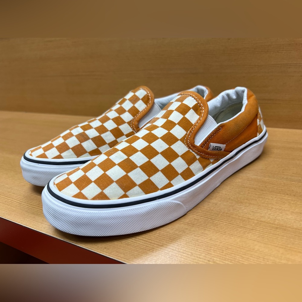 Yellow checkered slip on vans 🌻